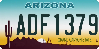 AZ license plate ADF1379