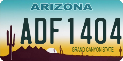 AZ license plate ADF1404