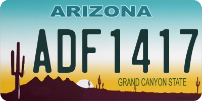 AZ license plate ADF1417