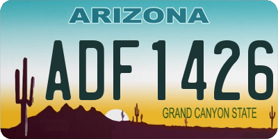 AZ license plate ADF1426