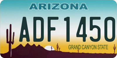 AZ license plate ADF1450