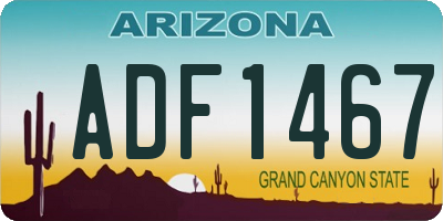 AZ license plate ADF1467