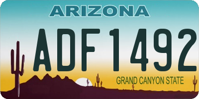 AZ license plate ADF1492