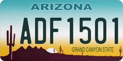 AZ license plate ADF1501