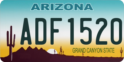 AZ license plate ADF1520