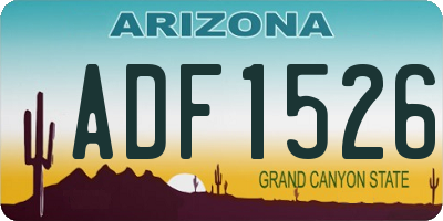 AZ license plate ADF1526