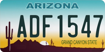 AZ license plate ADF1547