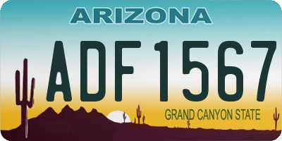 AZ license plate ADF1567