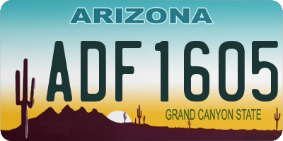 AZ license plate ADF1605