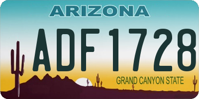 AZ license plate ADF1728