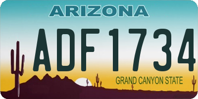AZ license plate ADF1734