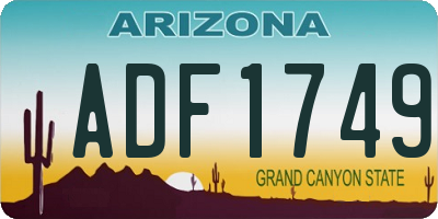 AZ license plate ADF1749