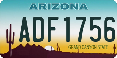 AZ license plate ADF1756