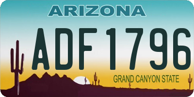 AZ license plate ADF1796