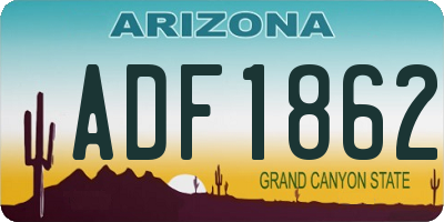 AZ license plate ADF1862