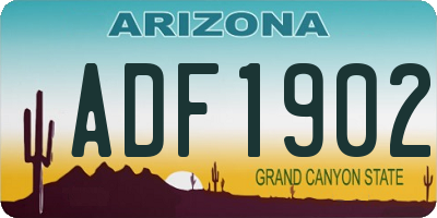 AZ license plate ADF1902