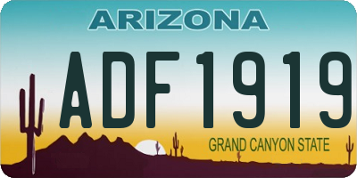 AZ license plate ADF1919