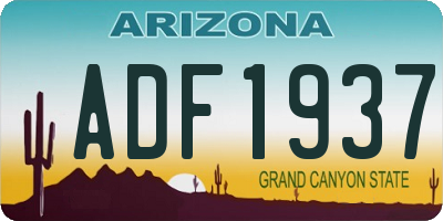 AZ license plate ADF1937