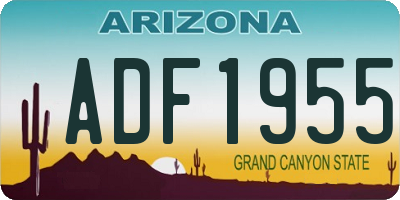 AZ license plate ADF1955