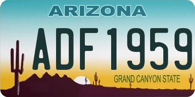 AZ license plate ADF1959