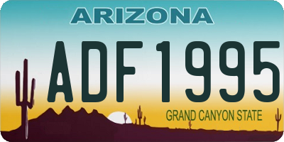 AZ license plate ADF1995