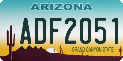 AZ license plate ADF2051