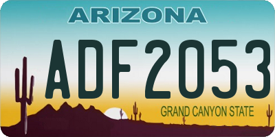 AZ license plate ADF2053