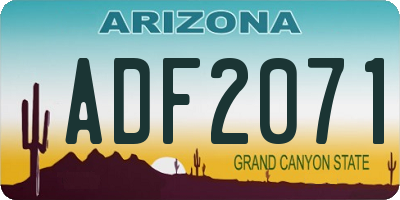 AZ license plate ADF2071