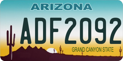AZ license plate ADF2092
