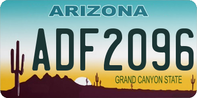 AZ license plate ADF2096