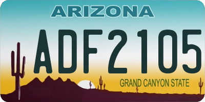 AZ license plate ADF2105