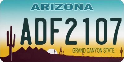 AZ license plate ADF2107