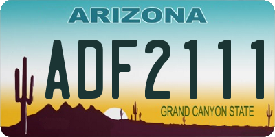 AZ license plate ADF2111