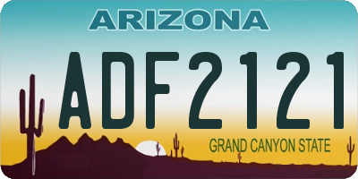 AZ license plate ADF2121