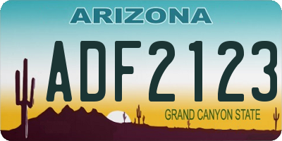 AZ license plate ADF2123
