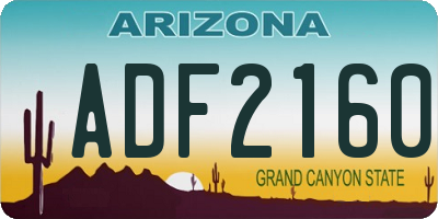 AZ license plate ADF2160
