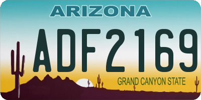 AZ license plate ADF2169