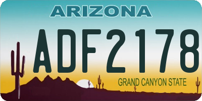 AZ license plate ADF2178