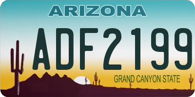 AZ license plate ADF2199
