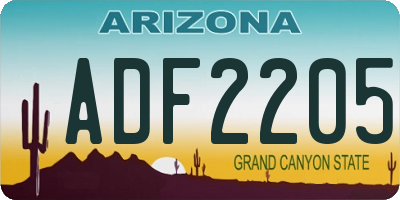 AZ license plate ADF2205