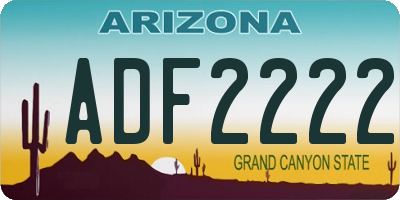 AZ license plate ADF2222