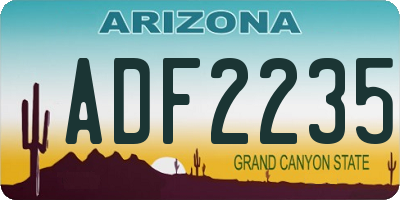 AZ license plate ADF2235