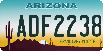 AZ license plate ADF2238