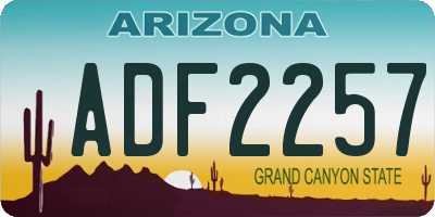 AZ license plate ADF2257