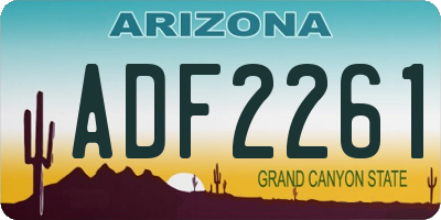AZ license plate ADF2261