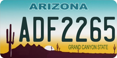 AZ license plate ADF2265