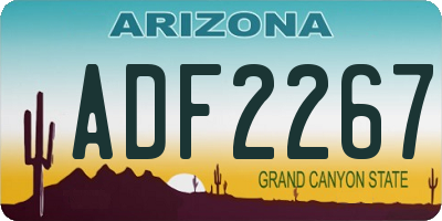 AZ license plate ADF2267