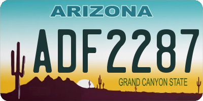 AZ license plate ADF2287