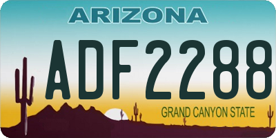 AZ license plate ADF2288