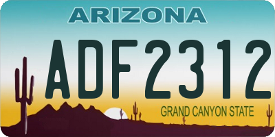 AZ license plate ADF2312